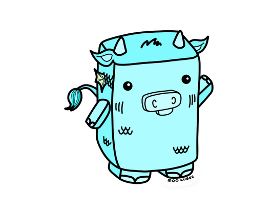 Aqua Moo-rine Sticker