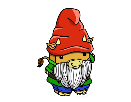 Snufflehoof Gnome Cow Sticker