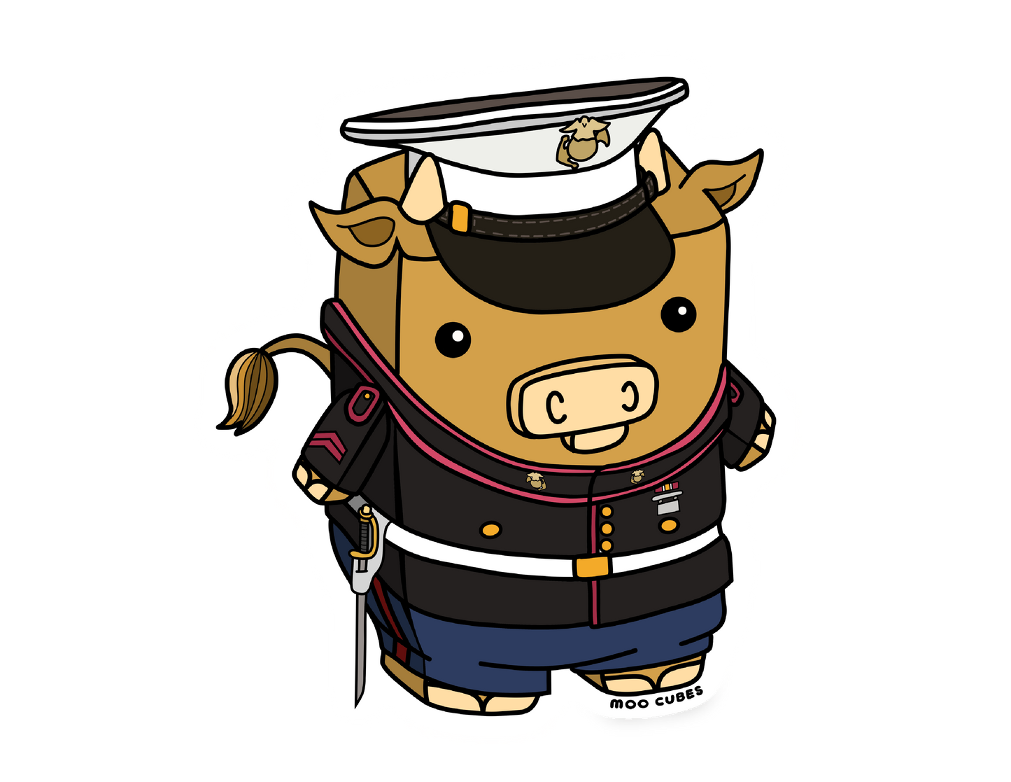 Moo-rine Soldier Sticker