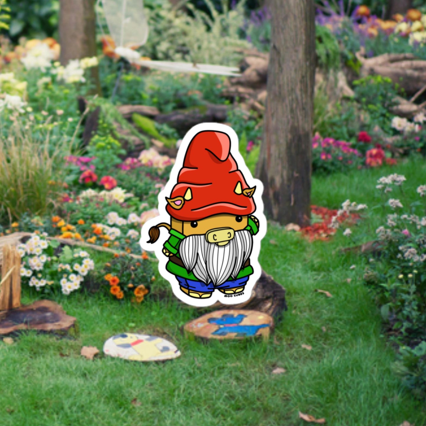 Snufflehoof Gnome Cow Sticker