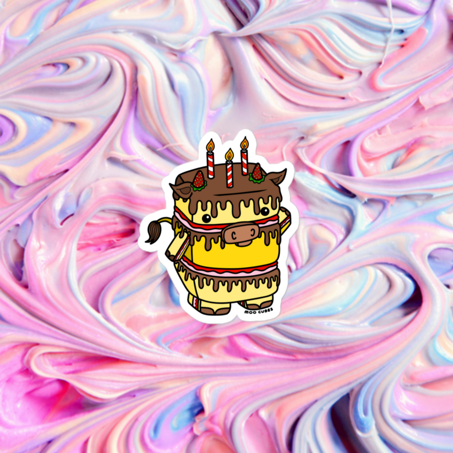 Bellow-Day Cake Sticker