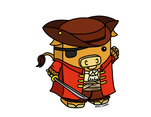 Cap'n Moo-Beard Sticker